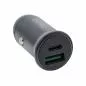 Preview: InLine® USB KFZ Stromadapter Power Delivery USB-A + USB Typ-C grau
