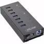 Preview: InLine® USB 3.2 Gen.1 Hub 7 Port Aluminiumgehäuse schwarz mit 2,5A Netzteil