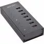 Preview: InLine® USB 3.2 Gen.1 Hub 7 Port Aluminiumgehäuse schwarz mit 2,5A Netzteil