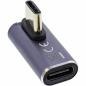 Preview: InLine® USB4 Adapter, USB Typ-C Stecker/Buchse vertikal rechts/links gewinkelt, Aluminium, grau