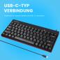 Preview: Perixx PERIBOARD-422 DE Mini USB-C Tastatur kabelgebunden schwarz