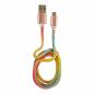 Preview: LC-Power LC-C-USB-MICRO-1M-3 USB A zu Micro-USB Kabel, Regenbogen-Glitzer, 1m