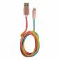 Preview: LC-Power LC-C-USB-Lightning-1M-3 (MFI) USB A zu Lightning Kabel, Regenbogen-Glitzer, 1m
