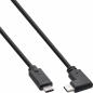 Preview: InLine® USB 3.2 Gen.2 Kabel, USB-C Stecker/Stecker gewinkelt, schwarz