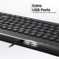 Preview: Perixx PERIBOARD-409 H US Mini USB-Tastatur 2 Hubs schwarz (US-Layout)