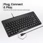 Mobile Preview: Perixx PERIBOARD-409 H US Mini USB-Tastatur 2 Hubs schwarz (US-Layout)