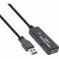 Preview: InLine® USB 3.2 Gen.1 Aktiv-Verlängerung, Stecker A an Buchse A, schwarz, 20m