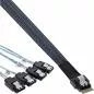 Preview: InLine® Slim SAS Kabel SFF-8654 zu 4x SATA 7-pin 12Gb/s, 1m