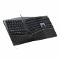 Preview: Perixx PERIBOARD-535 DE BL, Kabelgebundene ergonomische mechanische Tastatur - flache blaue Klickschalter