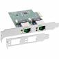 Preview: InLine® Dual Gigabit Netzwerkkarte PCI Express 2x 1GBit/s PCIe x1 inkl. low profile Slotblech