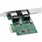 Preview: InLine® Dual Gigabit Netzwerkkarte PCI Express 2x 1GBit/s PCIe x1 inkl. low profile Slotblech