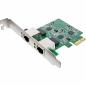 Preview: InLine® Dual Gigabit Netzwerkkarte 2x RJ45 2.5GBit/s PCIe x1 inkl. low profile Slotblech