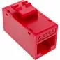 Preview: 8er-Pack RJ45 Keystone-Module Cat.6A, ungeschirmt, Buchse/Buchse, Snap-In, rot