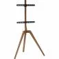 Preview: TV-Standfuß woodstand – Dreibein – 45"–65" – Massivholz Walnuss – mit Kabelmanagement