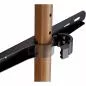 Preview: TV-Standfuß woodstand – Dreibein – 45"–65" – Massivholz Walnuss – mit Kabelmanagement