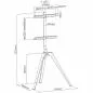 Preview: TV-Standfuß woodstand – Dreibein – 45"–65" – Massivholz Walnuss – mit Kabelmanagement