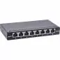 Preview: Patchpanel Cat.6A – 8-fach, 0,5HE, Tisch/Wand/Hutschiene, schwarz, mit Staubschutz