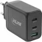Preview: InLine® USB PD Netzteil, GaN Ladegerät, 3-Port, Dual USB-C + USB-A, 65W, schwarz