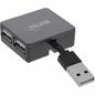 Preview: InLine® USB 2.0 Hub, 4 Port, schwarz, Kabel 30cm, schmale Bauform
