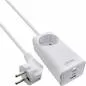 Preview: InLine® USB Netzteil, 65W Ladegerät, 2x USB-C + 1x USB-A, mit Schutzkontaktbuchse und 1,5m Kabel, PD3.0 PPS GaN, weiß
