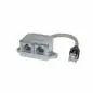 Preview: RJ45 Y-Adapter Cat.5e – Telefon/Ethernet, 2× Buchse, 0,1 m, geschirmt