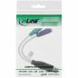 Preview: InLine® USB zu PS/2 Konverter USB Stecker an 2x PS/2 Buchse für Maus und Tastatur