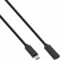 Preview: InLine® USB 3.2 Gen.1x2 Kabel, USB-C Verlängerung ST/BU, schwarz