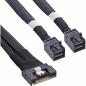 Preview: InLine® Slim SAS Kabel, SFF-8654 8i zu 2x SFF-8643
