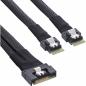 Preview: InLine® Slim SAS Kabel, SFF-8654 8i zu 2x SFF-8654 4i