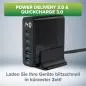 Preview: InLine® USB PD Netzteil, GaN Ladegerät, 5-Port, USB-C + USB-A, 140W, mit Display