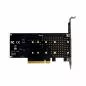 Preview: PCIe Karte x8 zu 2x NVMe M.2 (Key M) – Bifurcation-fähig