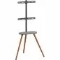 Preview: TV-Standfuß woodstand II – Dreibein – 43"–65" – mit Ablage & Kabelmanagement