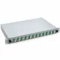 Preview: LWL Spleißbox 19" 12 Port – OS2 Singlemode – LC/APC Duplex – Grau