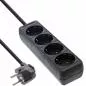 Preview: Steckdosenleiste 4-fach – Schutzkontakt, 5 m, schwarz