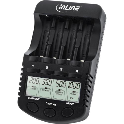 Preview: InLine® Premium Schnell-Ladegerät NiCd+NiMH AA und AAA bis 1000mA