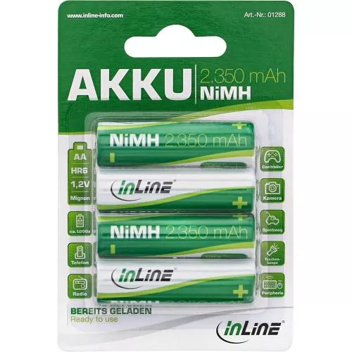 InLine® NiMH Akku Mignon (AA) 2350mAh 4er Blister