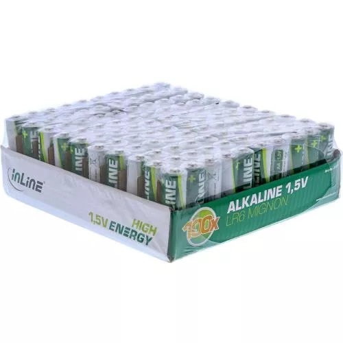 InLine® Alkaline High Energy Batterie Mignon (AA) 100er Pack