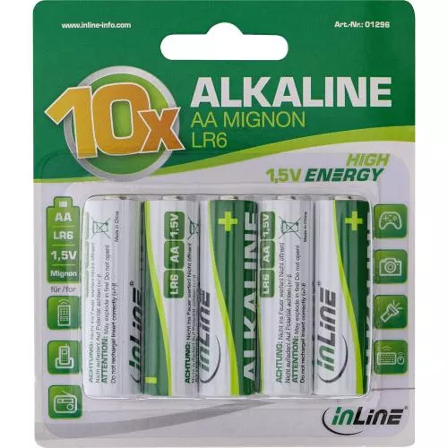 InLine Alkaline High Energy Batterie Mignon (AA) 10er Blister