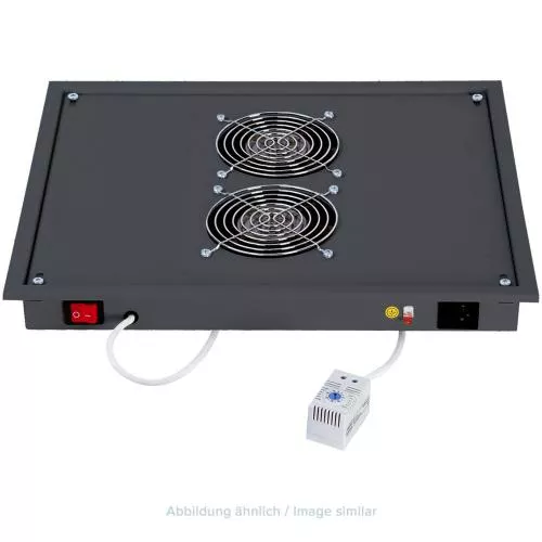 19" Belüftungseinheit für Dach/Boden – 2 Lüfter – schwarz – Triton RAB-CH-X03-X3