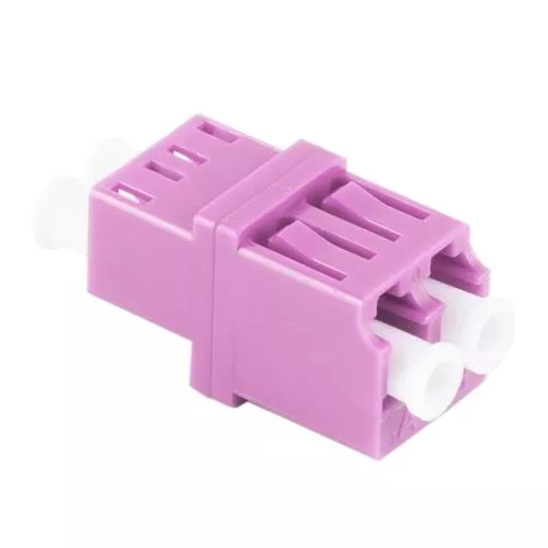 LWL Kupplung LC-LC Duplex – RJ45 Style – Multimode OM4 – Keramik – violett