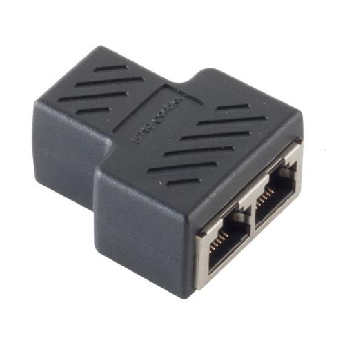 RJ45 Y-Adapter Cat.6A – 1× Buchse auf 2× Buchse, geschirmt
