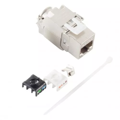 Keystone RJ45 Modul Cat.6A, STP, 180°, werkzeuglos