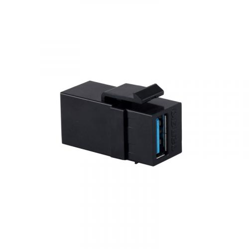 USB Keystone Kupplung USB-A auf USB-A, USB 3.2 Gen 1, schwarz