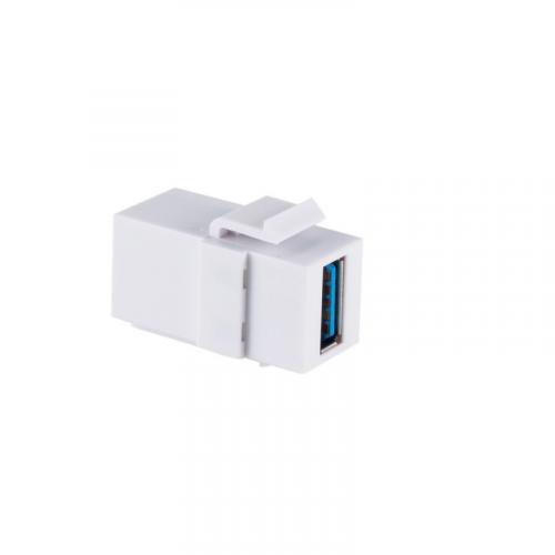 USB Keystone Kupplung USB-A auf USB-A, USB 3.2 Gen 1, gewinkelt, weiß