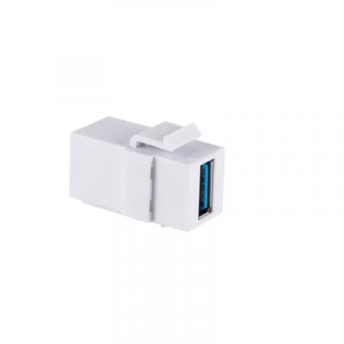 USB Keystone Kupplung USB-A auf USB-A, USB 3.2 Gen 1, gewinkelt, weiß