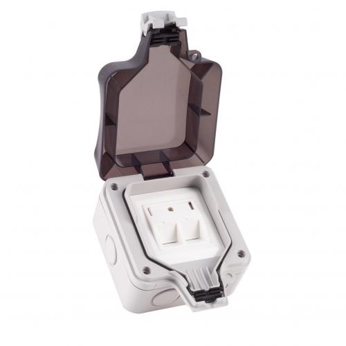 Preview: Outdoor Keystone Aufputzgehäuse IP66, 2-fach, grau