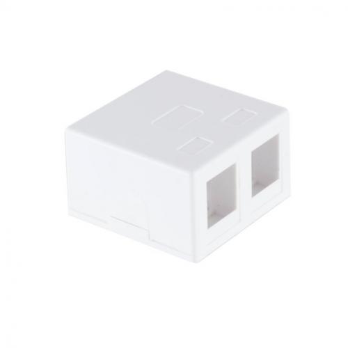 Keystone Anschlussbox 2-fach, Aufputz, weiß