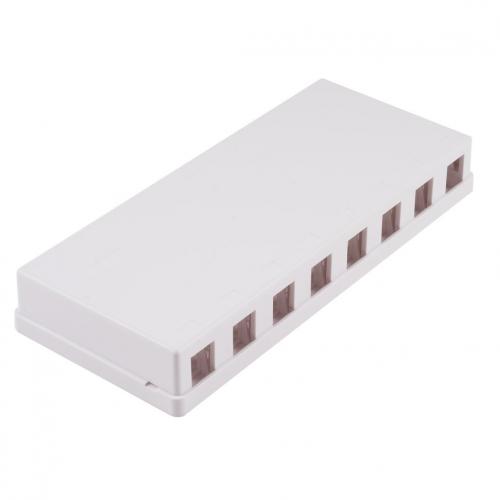 Keystone Anschlussbox 8-fach, Aufputz, weiß