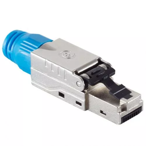 RJ45 Netzwerkstecker Cat.8.1 – werkzeuglos, vergoldete Kontakte, STP