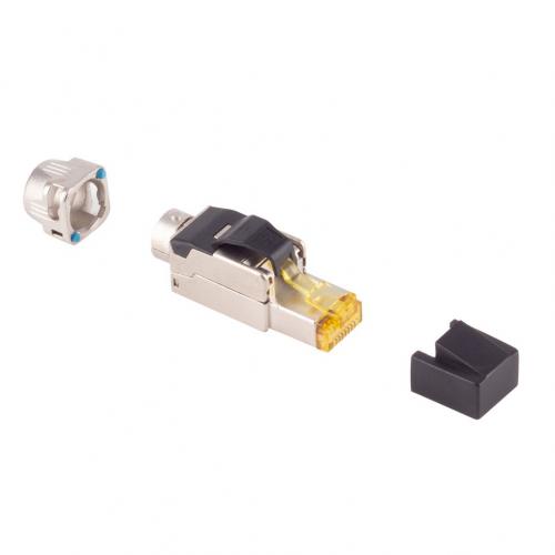 RJ45 Netzwerkstecker Cat.8.1 – werkzeuglos, Bajonett, STP